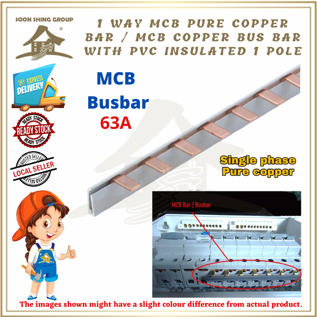 1 WAY MCB Pure Copper Bar / MCB Copper Bus Bar with PvC Insulated 1 POLE